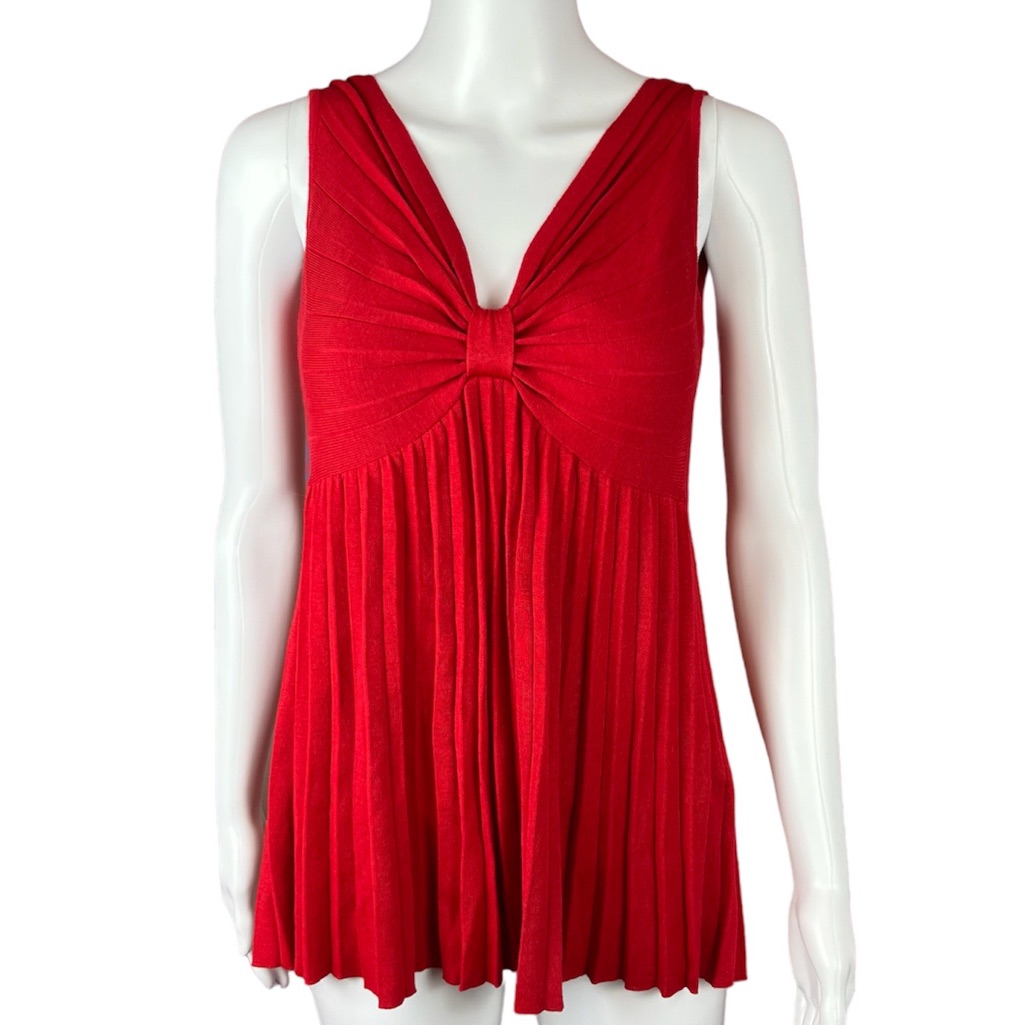 Red Valentino Pleated Wool Blend Top